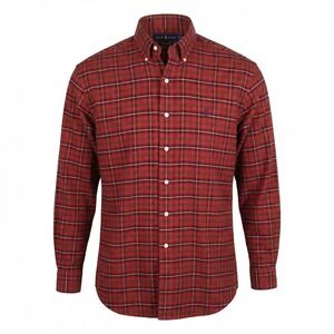 Vintage Ralph Lauren  Men's Size Medium Red Plaid Button Down Cotton Shirt